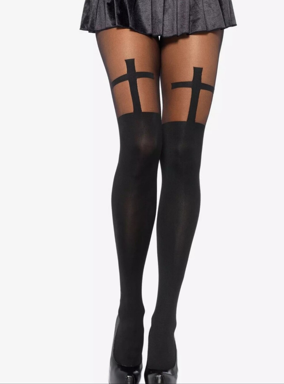 Cross-Accent Sheer Hosiery